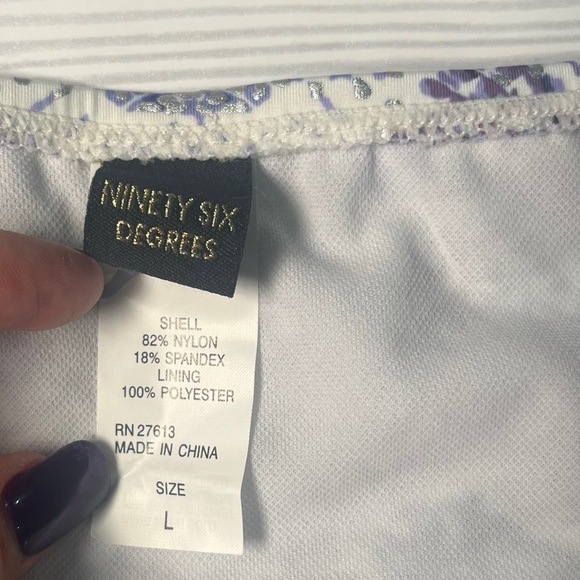 Ninety Six Degrees Metallic Fringe Purple Bandeau 2pc Bikini I Size Large - Picture 8 of 8